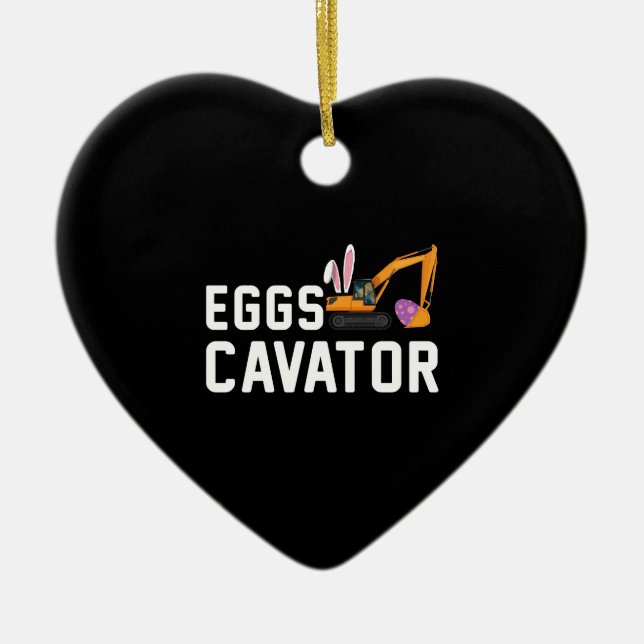Easter Egg Hunt Shirt For Kids Funny Eggs Cavator Ceramic Ornament (Front)