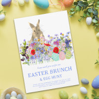 Easter Egg Hunt Spring Brunch Cute Bunny Floral