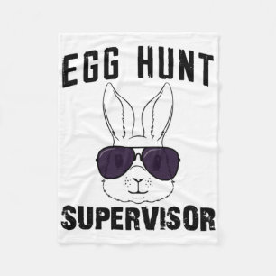 Easter Egg Hunt Supervisor Funny Mom Dad Men Women Fleece Blanket