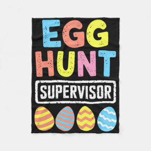 Easter Egg Hunt Supervisor Rabbit Bunny Easter Day Fleece Blanket