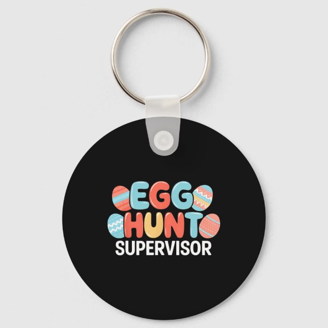 Easter Egg Hunt Supervisor Rabbit Bunny Easter Day Keychain (Front)