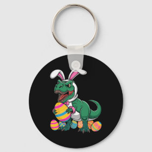 Easter Egg Hunt T Rex Dinosaur Bunny Happy Eastraw Keychain