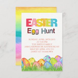 Easter Egg Hunt watercolors Invitation