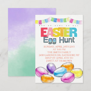 Easter Egg Hunt watercolors Invitation