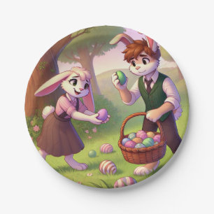 Easter Egg Hunt – Whimsical Bunny Celebration Paper Plate