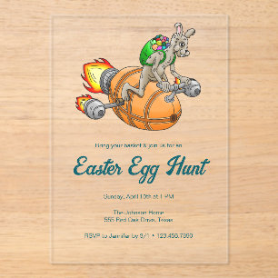 Easter Egg Hunt with Rocket Bunny Acrylic Invitations