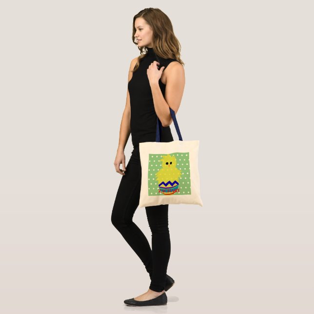 Easter Egg Hunt Yellow Blue Red Chick Egg Tote Bag (Front (Model))