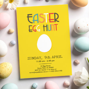 Easter Egg Hunt Yellow Invitation with custom text