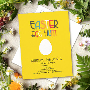 Easter Egg Hunt Yellow Invitation with custom text Postcard