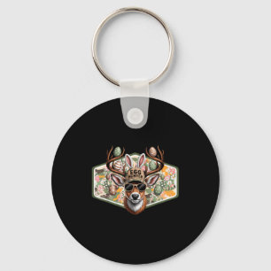 Easter Egg Hunter Camo Funny Easter Deer Buck Hunt Keychain