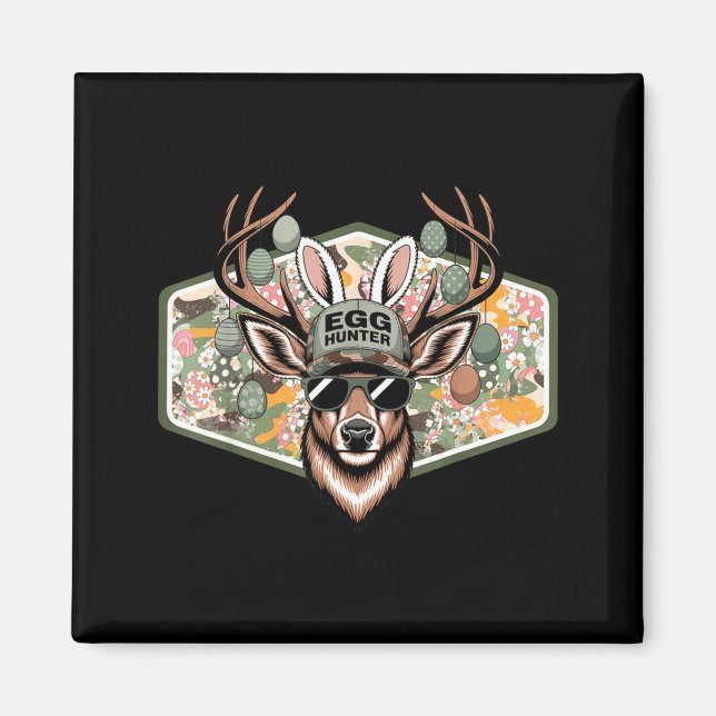 Easter Egg Hunter Camo Funny Easter Deer Buck Hunt Magnet (Front)