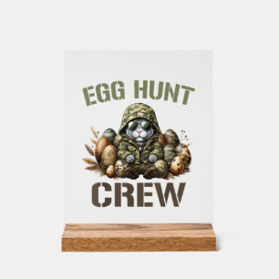 Easter Egg Hunter Crew Camo Hunting Easter Day T-S Acrylic Sign