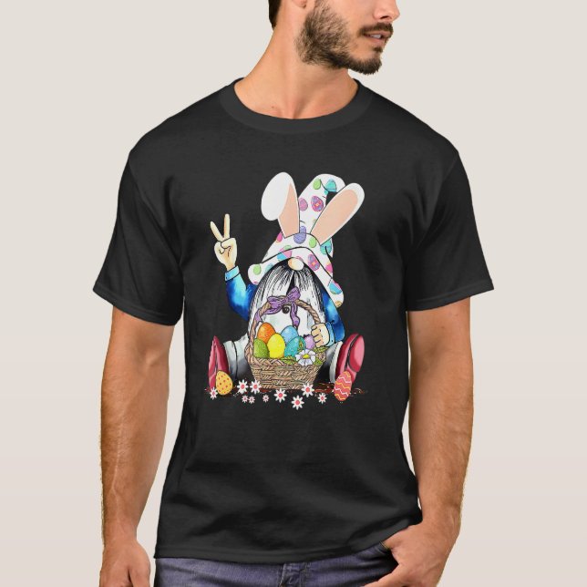 Easter Egg Hunting And Basket Easter Bunny Spring  T-Shirt (Front)