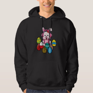 Easter Egg Hunting Bunny Rabbit Baby Pink Gamer Bo Hoodie