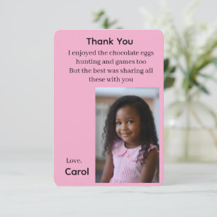 Easter Egg Hunting Girl Photo Thank You Card