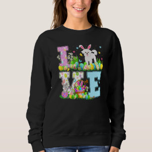 Easter Egg Hunting Love Bichon Frise Dog Easter Su Sweatshirt