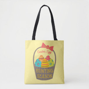 Easter Egg Hunting Season Basket with Name Tote Bag