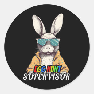 Easter Egg Hunting Supervisor Parents Classic Round Sticker
