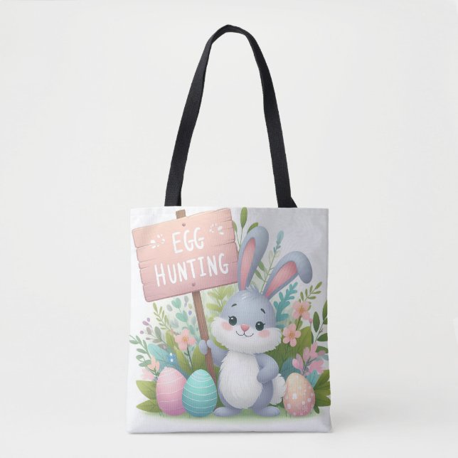 Easter Egg Hunting Tote Bag (Front)