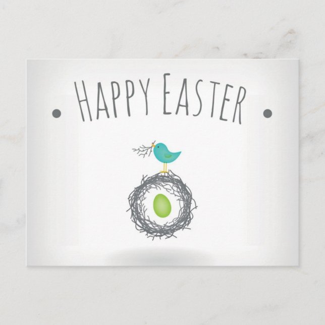 Easter Egg in Bird Nest Greeting Card (Front)