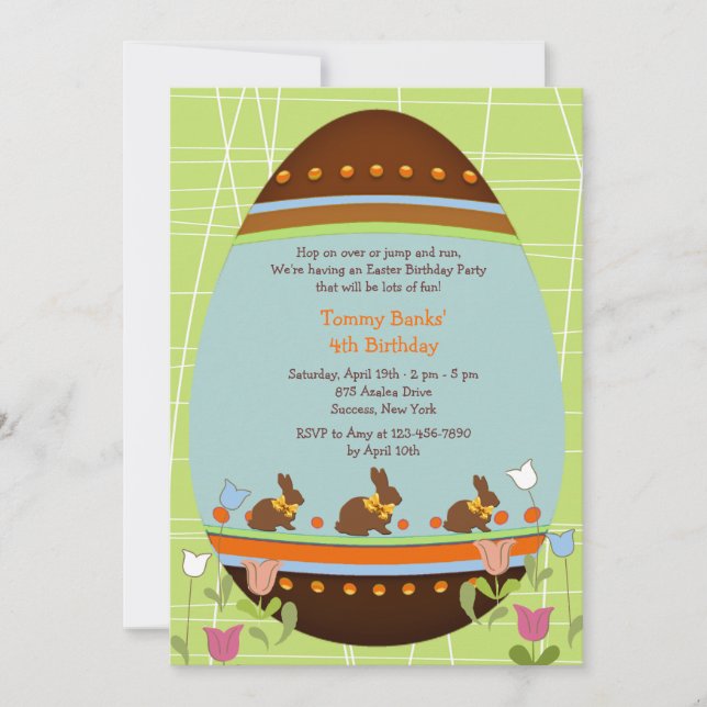 Easter Egg Juvenile Birthday Party Invitation (Front)