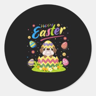 Easter Egg Lover American Bulldog Happy Easter Classic Round Sticker
