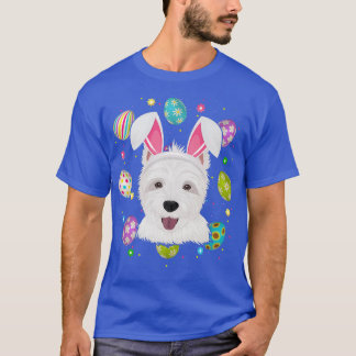 Easter Egg Lover Bunny Ear Westie Dog Face Easter T-Shirt
