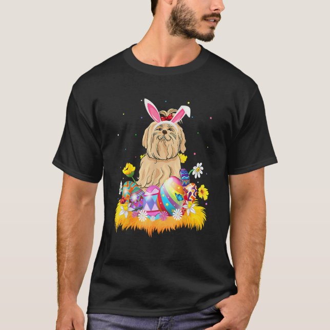 Easter Egg Maltipoo Dog Easter Sunday T-Shirt (Front)