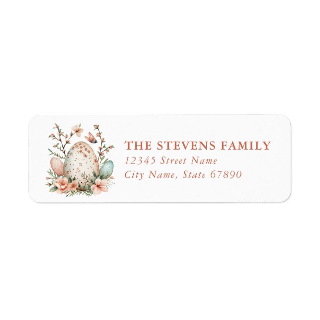 Easter Egg Nest Return Address Labels (Front)