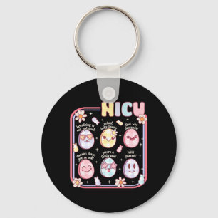 Easter Egg NICU Nurse Groovy Neonatal Intensive Keychain
