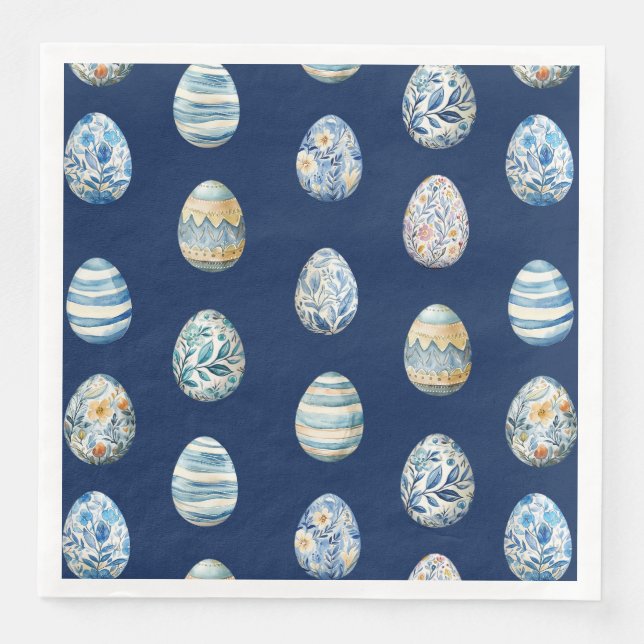 Easter Egg on blue Paper Napkin (Front)
