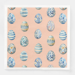 Easter Egg on peach Paper Napkin