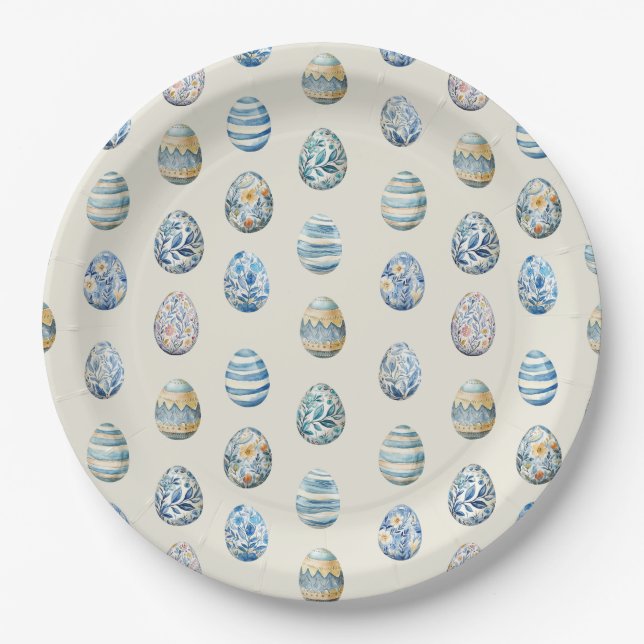 Easter Egg Paper Napkin Plate (Front)