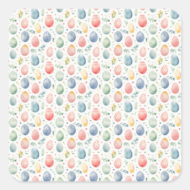 Easter Egg Pastel Serenade Square Sticker (Front)