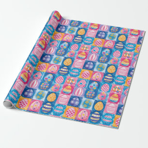 Easter Egg Patchwork: Colourful Holiday Art Wrapping Paper