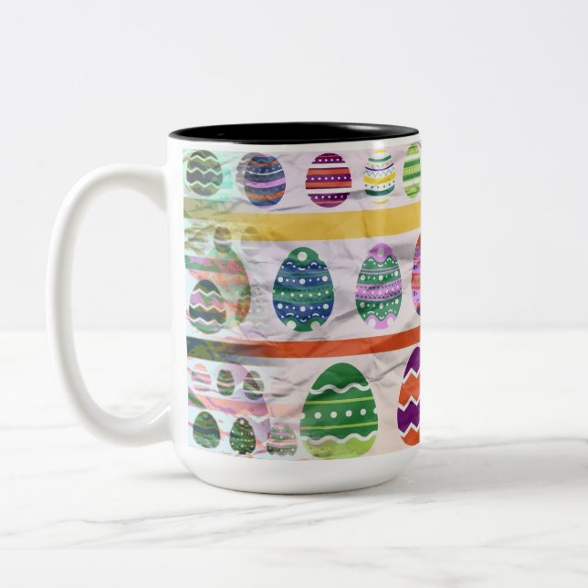 EASTER EGG PATTERNS Two-Tone COFFEE MUG (Left)
