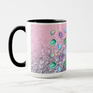 Easter Egg Pink Purple Tie Dye Glitter Glam  Mug