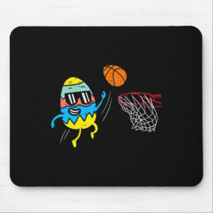 Easter Egg Playing Basketball Cute Sports Men Boys Mouse Pad