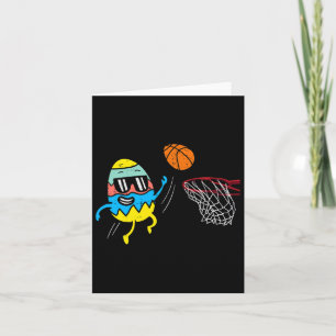 Easter Egg Playing Bysketbyll Cute Sports Men Boys Card