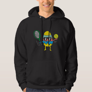 Easter Egg Playing Tennnis Cute Sports Player Men  Hoodie