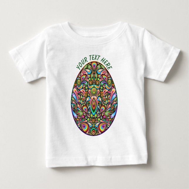 Easter Egg Psychedelic Design Kids Organic T-Shirt (Front)