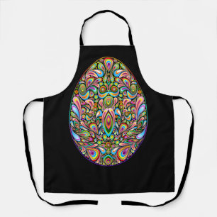 Easter Egg Psychedelic Design Kids Organic T-Shirt Apron