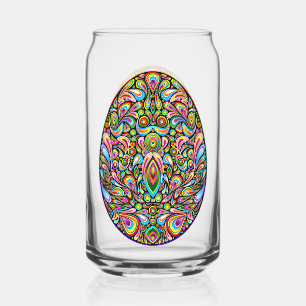 Easter Egg Psychedelic Design Kids Organic T-Shirt Can Glass