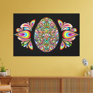 Easter Egg Psychedelic Design Kids Organic T-Shirt Canvas Print
