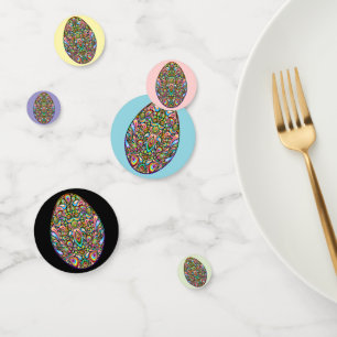 Easter Egg Psychedelic Design Kids Organic T-Shirt Confetti