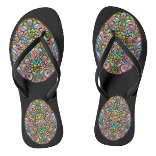 Easter Egg Psychedelic Design Kids Organic T-Shirt Flip Flops