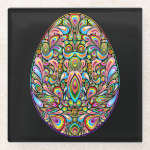 Easter Egg Psychedelic Design Kids Organic T-Shirt Glass Coaster