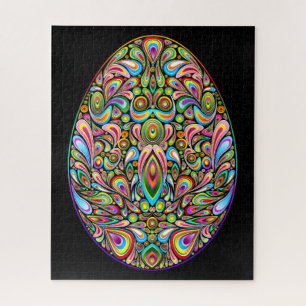Easter Egg Psychedelic Design Kids Organic T-Shirt Jigsaw Puzzle