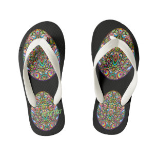 Easter Egg Psychedelic Design Kids Organic T-Shirt Kid's Flip Flops