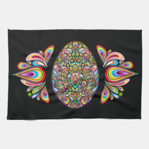 Easter Egg Psychedelic Design Kids Organic T-Shirt Kitchen Towel